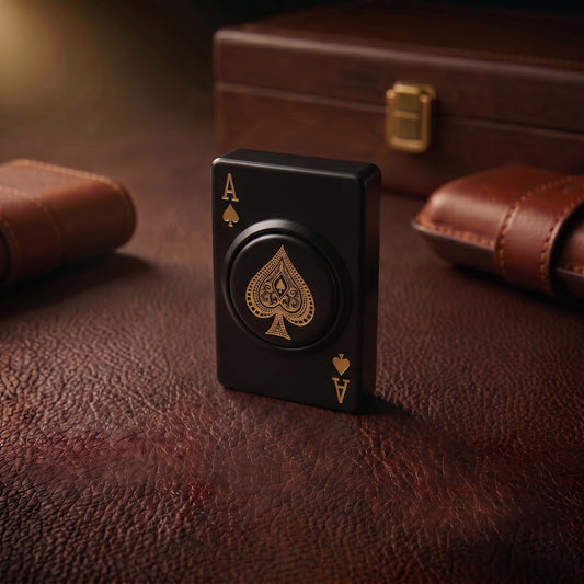 𝐑𝐨𝐲𝐚𝐥 𝐏𝐥𝐚𝐲𝐢𝐧𝐠 𝐂𝐚𝐫𝐝 𝐋𝐢𝐠𝐡𝐭𝐞𝐫 - 𝐆𝐫𝐞𝐞𝐧 𝐅𝐥𝐚𝐦𝐞 𝐓𝐨𝐫𝐜𝐡 & 360° 𝐑𝐨𝐭𝐚𝐭𝐚𝐛𝐥𝐞 𝐀𝐜𝐞 𝐄𝐦𝐛𝐥𝐞𝐦
