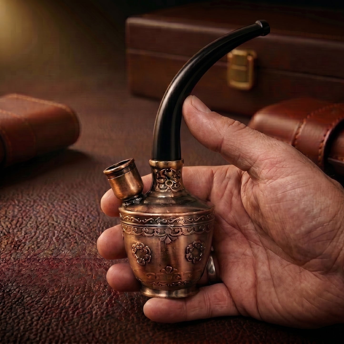 𝐀𝐧𝐭𝐢𝐪𝐮𝐞 𝐂𝐨𝐩𝐩𝐞𝐫 𝐄𝐧𝐠𝐫𝐚𝐯𝐞𝐝 𝐒𝐦𝐨𝐤𝐢𝐧𝐠 𝐏𝐢𝐩𝐞 𝐒𝐞𝐭 - 𝐕𝐢𝐧𝐭𝐚𝐠𝐞 𝐓𝐨𝐛𝐚𝐜𝐜𝐨 & 𝐂𝐢𝐠𝐚𝐫𝐞𝐭𝐭𝐞 𝐅𝐢𝐥𝐭𝐞𝐫 𝐏𝐢𝐩𝐞