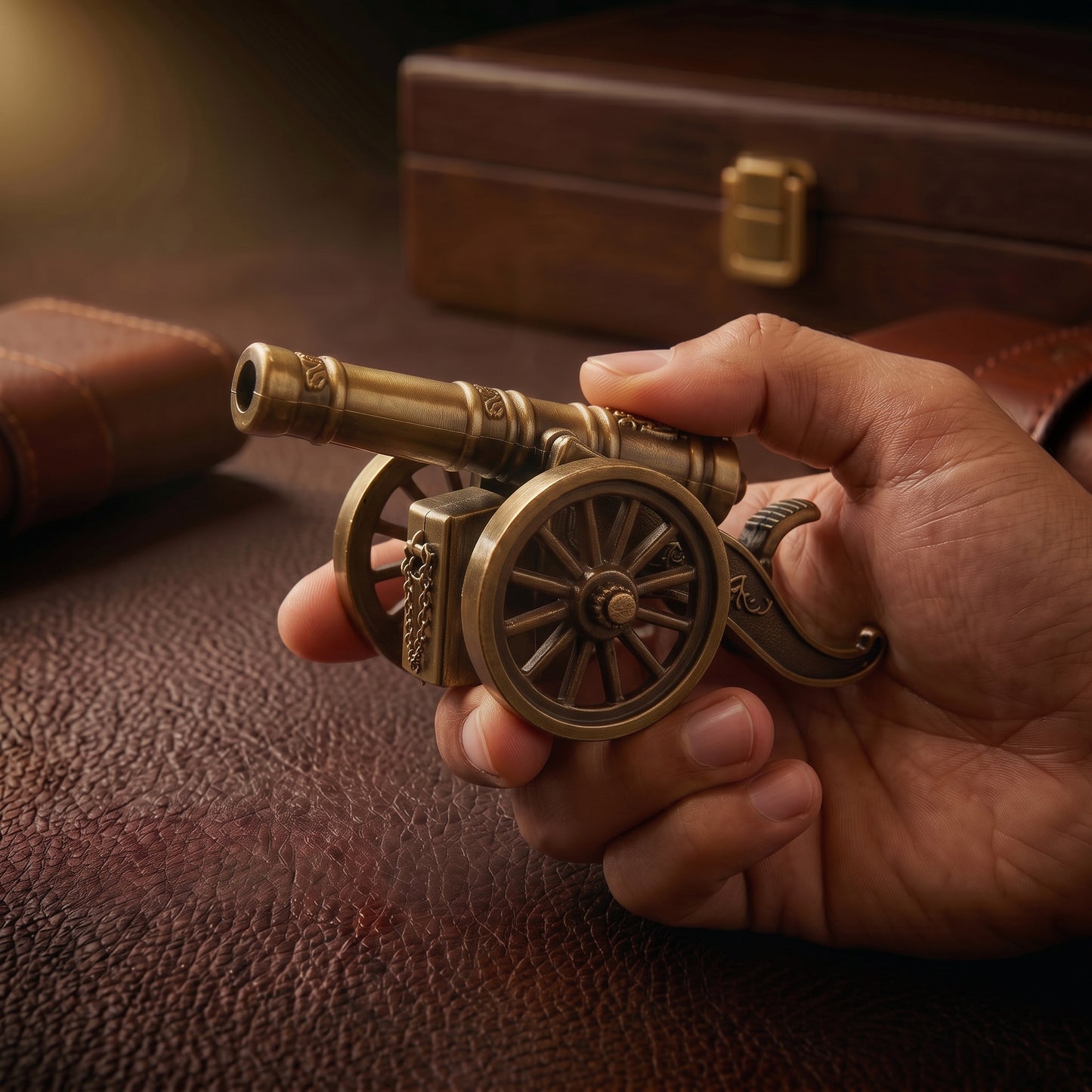 𝐕𝐢𝐧𝐭𝐚𝐠𝐞 𝐀𝐧𝐭𝐢𝐪𝐮𝐞 𝐁𝐫𝐚𝐬𝐬 𝐀𝐫𝐭𝐢𝐥𝐥𝐞𝐫𝐲 𝐂𝐚𝐧𝐧𝐨𝐧 𝐋𝐢𝐠𝐡𝐭𝐞𝐫 - 𝐖𝐢𝐧𝐝𝐩𝐫𝐨𝐨𝐟 𝐁𝐥𝐮𝐞 𝐉𝐞𝐭 𝐓𝐨𝐫𝐜𝐡 𝐋𝐢𝐠𝐡𝐭𝐞𝐫