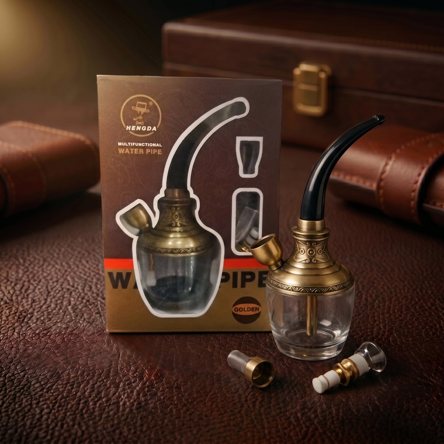 𝐏𝐫𝐞𝐦𝐢𝐮𝐦 𝐀𝐧𝐭𝐢𝐪𝐮𝐞 𝐁𝐫𝐚𝐬𝐬 & 𝐆𝐥𝐚𝐬𝐬 𝐖𝐚𝐭𝐞𝐫 𝐏𝐢𝐩𝐞 - 𝐌𝐮𝐥𝐭𝐢𝐟𝐮𝐧𝐜𝐭𝐢𝐨𝐧𝐚𝐥 𝐕𝐢𝐧𝐭𝐚𝐠𝐞 𝐒𝐦𝐨𝐤𝐢𝐧𝐠 𝐏𝐢𝐩𝐞