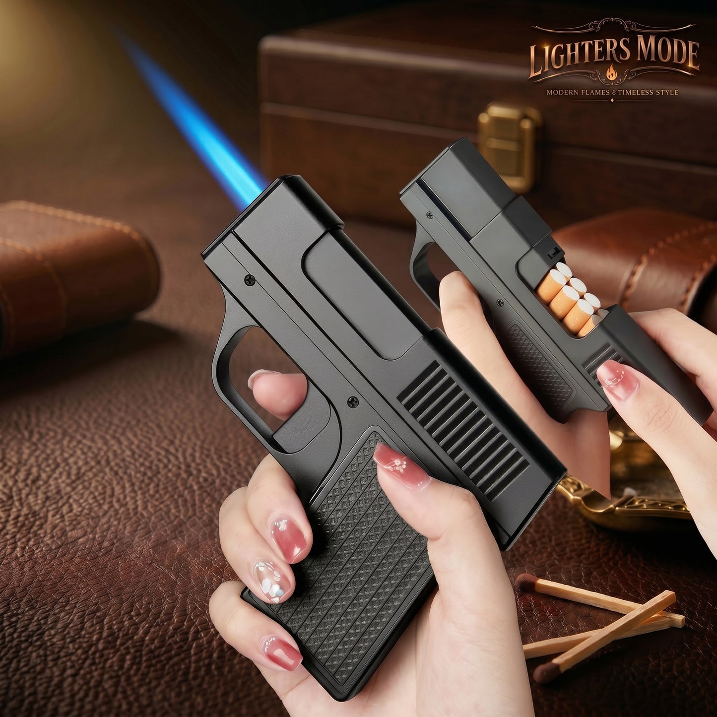 𝐏𝐫𝐞𝐦𝐢𝐮𝐦 2-𝐢𝐧-1 𝐆𝐮𝐧 𝐋𝐢𝐠𝐡𝐭𝐞𝐫 & 𝐂𝐢𝐠𝐚𝐫𝐞𝐭𝐭𝐞 𝐂𝐚𝐬𝐞 - 𝐍𝐨𝐯𝐞𝐥𝐭𝐲 𝐏𝐢𝐬𝐭𝐨𝐥 𝐋𝐢𝐠𝐡𝐭𝐞𝐫 𝐁𝐨𝐱